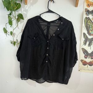 Sheer button down blouse